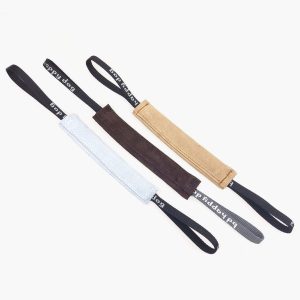 BD Gryzak szarpak dla psa naturalny z uchwytami 4 x 25 cm - skóra