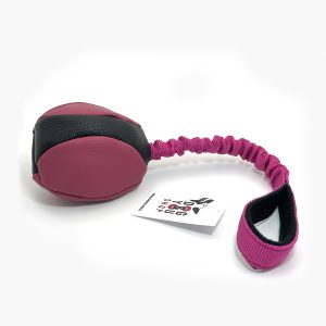 BD Piłka rugby dla psa z amortyzatorem i piszczałką - MAŁA - naturalna skóra