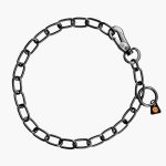 HS Łańcuszek regulowany z haczykiem - stal nierdzewna - czarny - średnie ogniwo gr. 3 mm