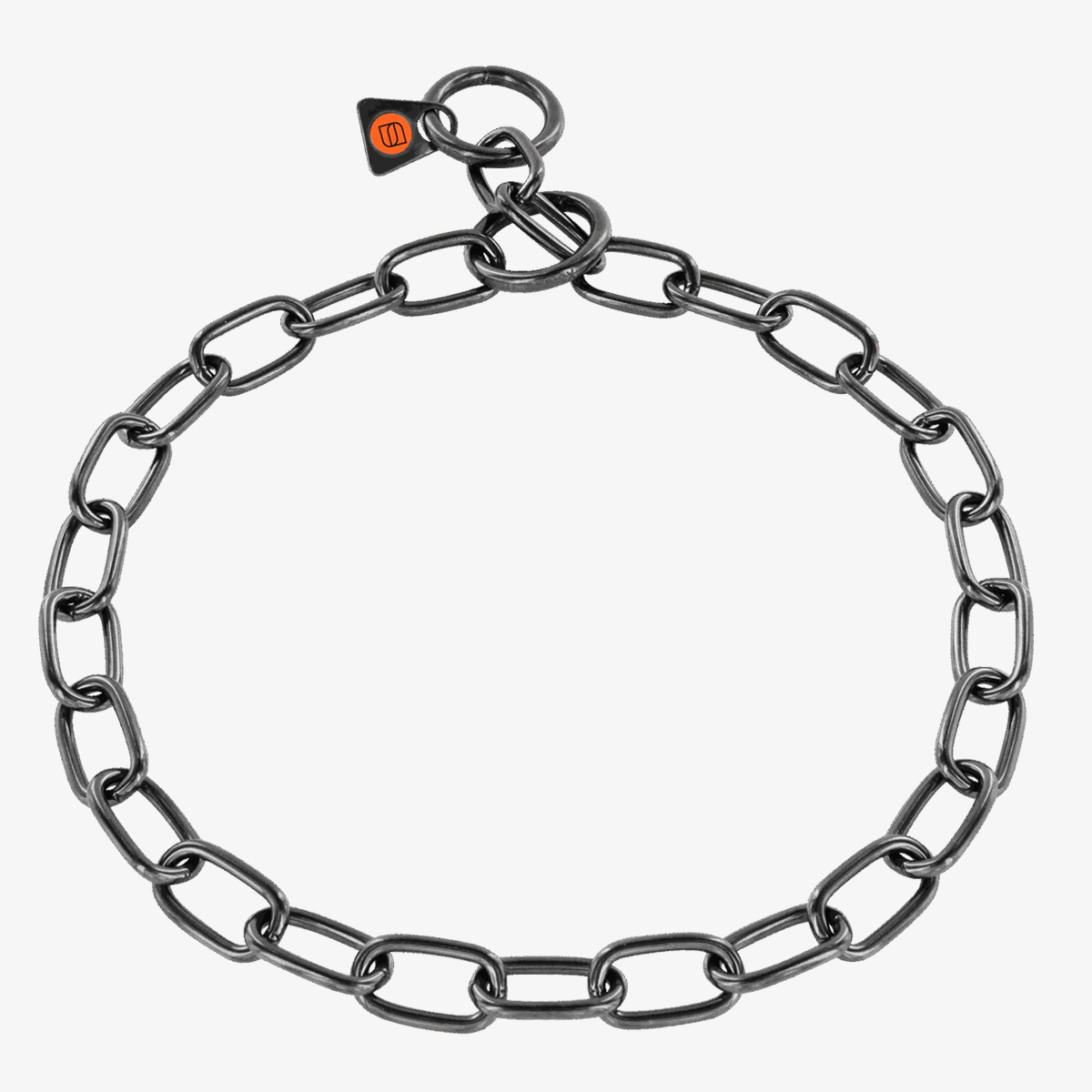 HS Łańcuszek - stal nierdzewna - czarny - średnie ogniwo gr. 4 mm