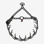 HS Kolczatka treningowa ULTRA PLUS - łańcuszek i zapięcie ClickLock - czarna stal nierdzewna - małe ogniwo - 43 cm