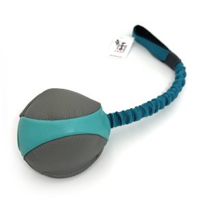 BD Piłka rugby dla psa z amortyzatorem - MAŁA - naturalna skóra