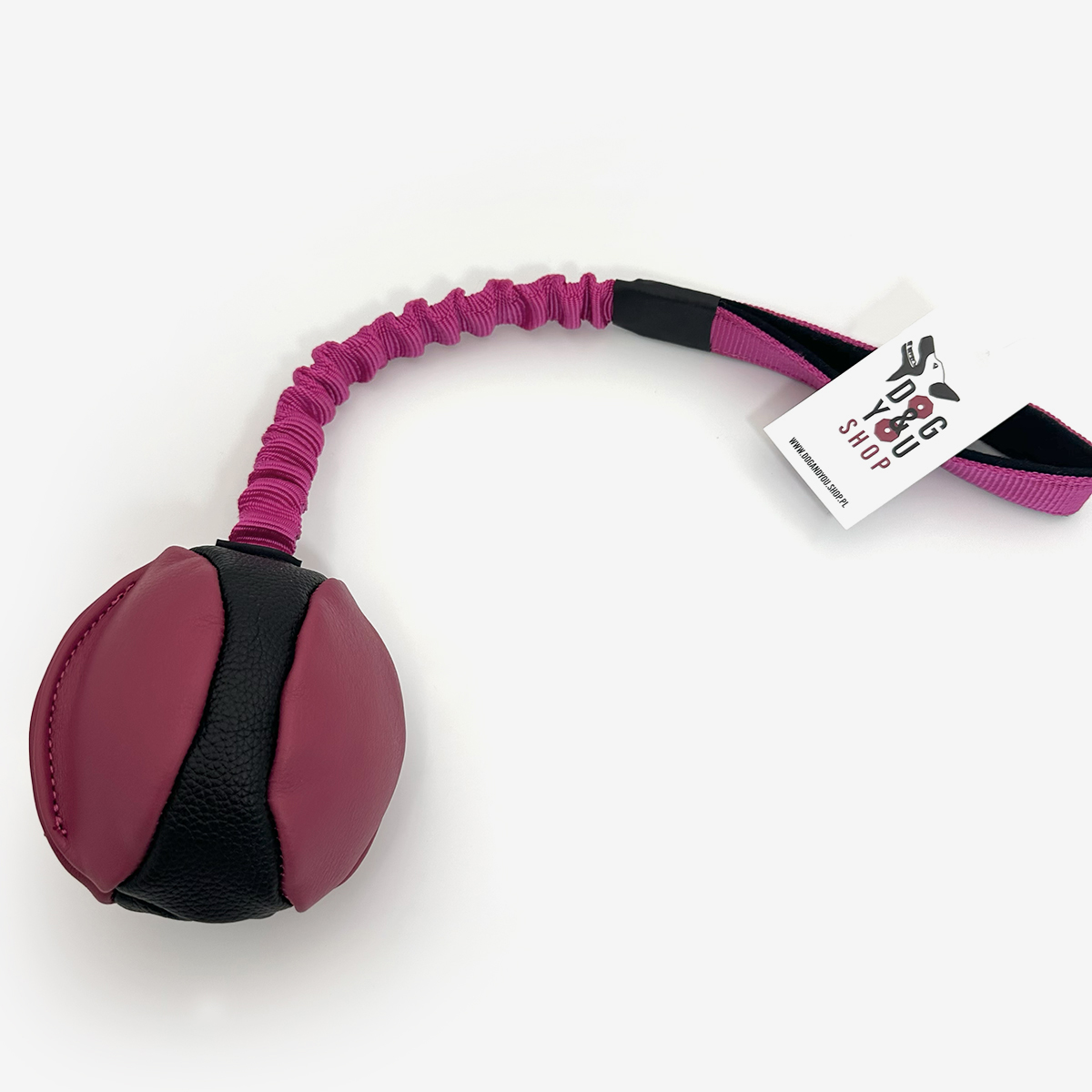 BD Piłka rugby dla psa z amortyzatorem - MAŁA - naturalna skóra - obrazek 4