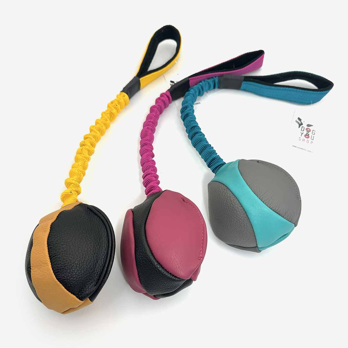 BD Piłka rugby dla psa z amortyzatorem - MAŁA - naturalna skóra - obrazek 2