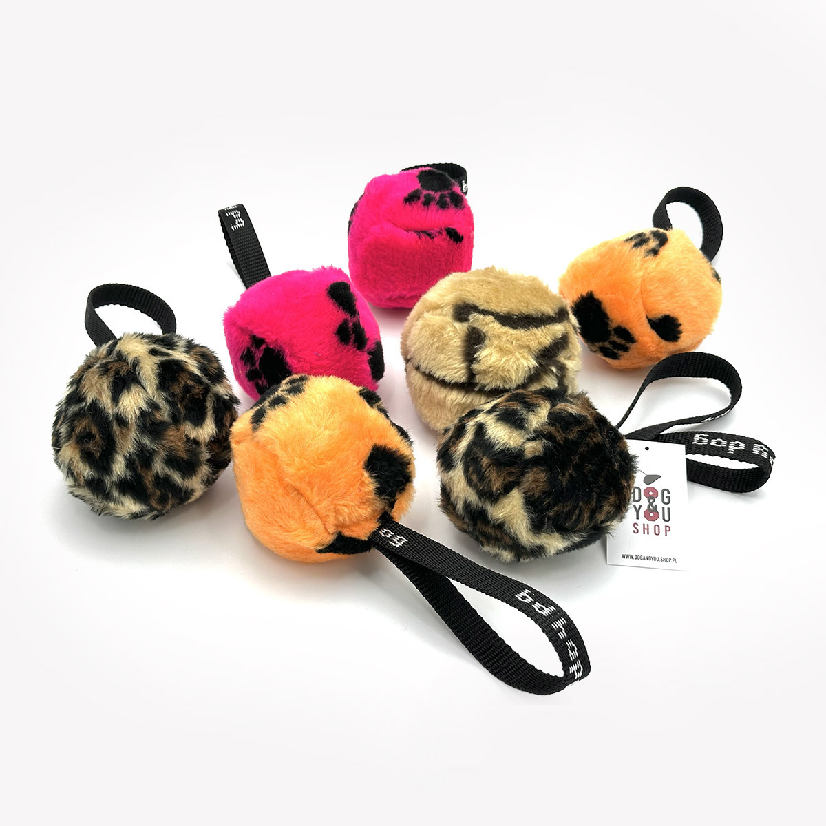 BD Piłka dla psa z uchwytem - 10 cm - plusz - obrazek 4